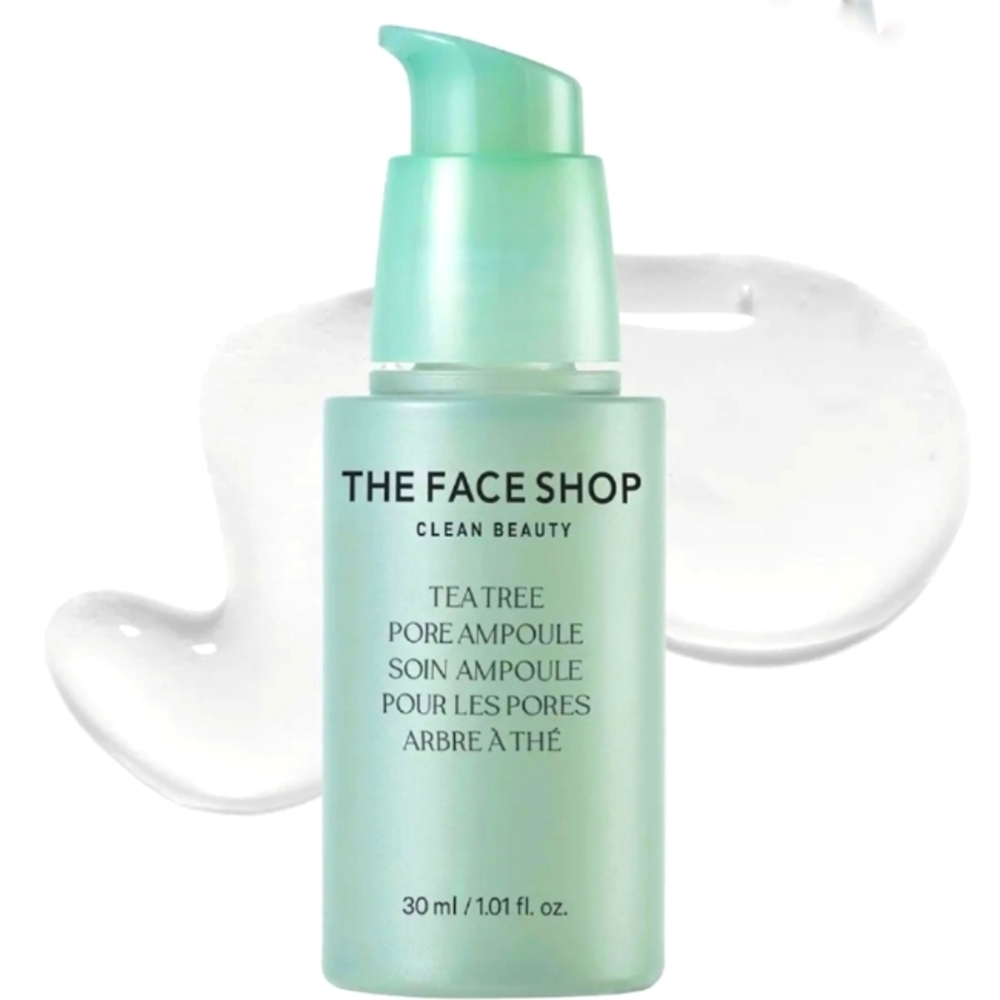 The Face Shop Tea Tree Pore Ampoule AHA, BHA, PHA, Hyaluronic Acid, Panthenol